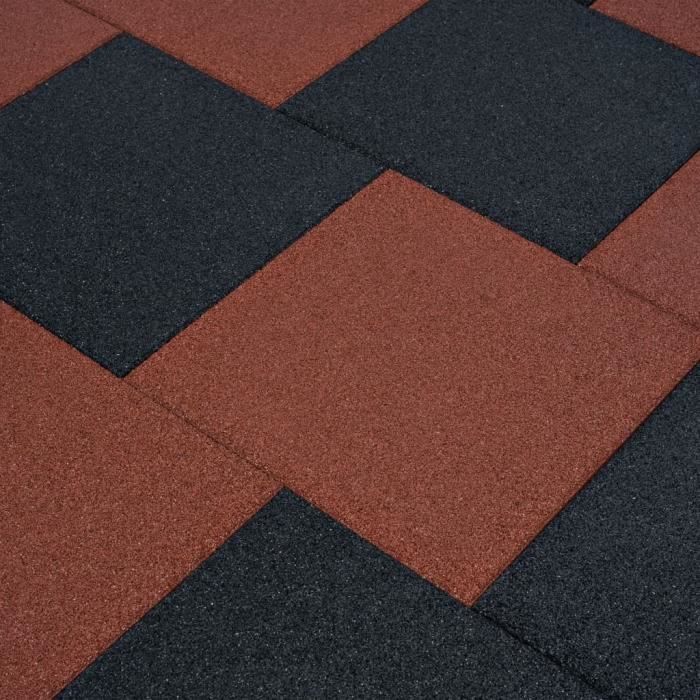VidaXL Carreaux de protection antichoc 6pcs Caoutchouc 50x50x3cm Rouge