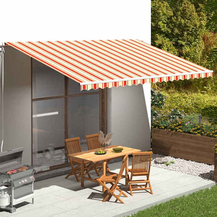 vidaXL Tissu de remplacement pour auvent jaune et orange 480x295 cm polyester 312021
