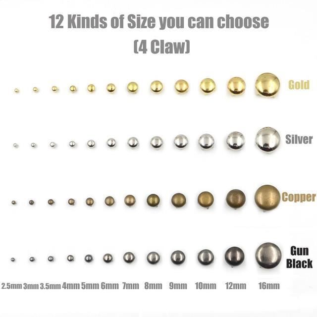 30 Rivets Dôme Dorés Anciens – 10mm, Clous à Tête Ornée Pour Reliure Ou Déco