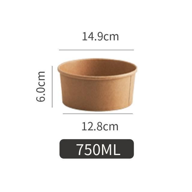 Saladier / Poké Bowl – 750 Ml – Carton Avec Couvercle Transparent – ​​150 Pièces – 15