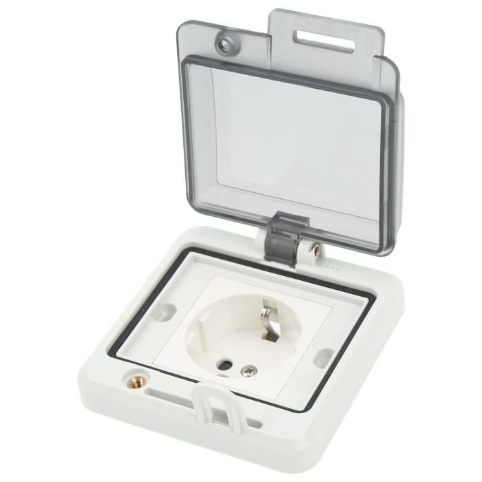 Cache Prise Murale Étanche 4 Pièces, Type 86 Transparent