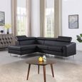 Canapé d'angle gauche en cuir noir - Hudson - DESIGNETSAMAISON-1