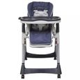 Chaise Haute Deluxe et Réhausseur Bébé poussette Chaise haute bébé 3 en 1, chaise à bascule Portable Extensible-Bleu foncé-1