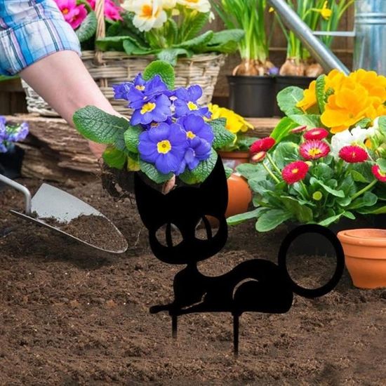 Ornement de jardinage en acrylique - ROKOO - Chat réaliste - Noir -  Décoration pour jardin extérieur - Cdiscount Jardin