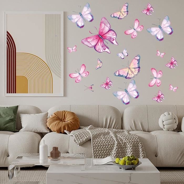 Sticker Mural Papillon Lumineux Stickers muraux pour Salon d',Stickers  muraux pour Salon, décorations de A847 - Cdiscount Maison