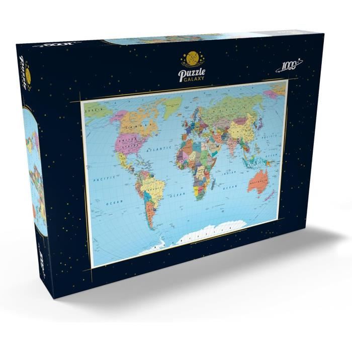 Puzzle Carte Du Monde En Couleur - Mypuzzle - 1000 Pièces - Impression ...