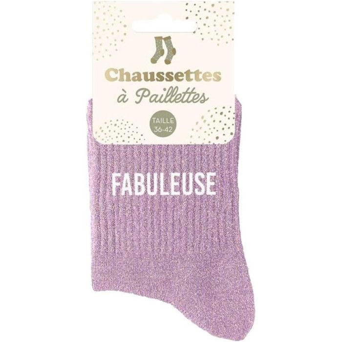 Chaussettes Fabuleuse Femme Rose Poudré Paillettes
