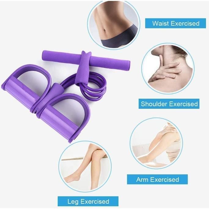 Corde De Tension Multifonctionnelle,4 Tube Jambe Exerciseur Pull Cordes Bandes Sit-up Expander,pour Gym à Domicile-rouge - Sport - 1
