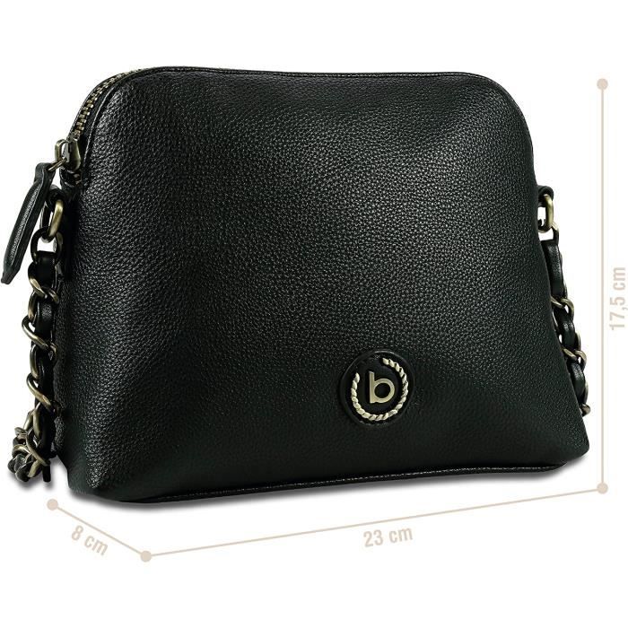 Petit sac shop bandoulière femme noir