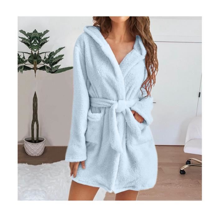 Peignoir De Bain Femme Brandsseller - Microfibre Douce, Capuche, Poches - Motifs Étoiles