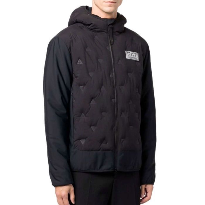 Blouson Aviateur EA7 Pour Homme - Noir, Logo Sur Manche, 100% Polyamide, Neuf Avec étiquettes