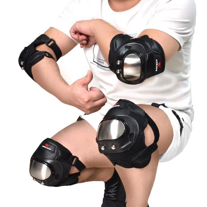 Adulte Kit de Protection Genoux et Coudes Protege Coudiere Genouillere Equipement Professionnel pour Moto Cross Velo VTT Cdiscount Sport