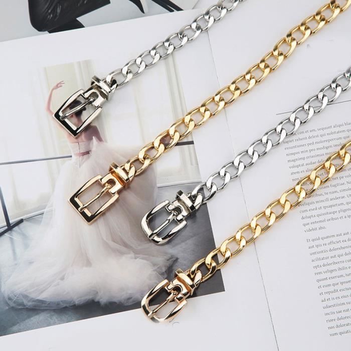 CEINTURE Cha ne de taille en alliage or argent Punk Hip Hop