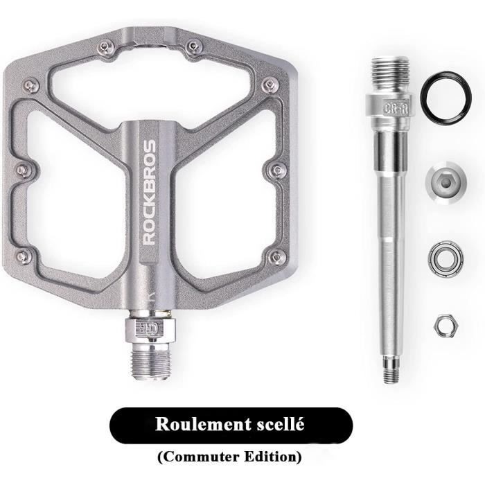 Pedale Velo Pédalier,Pédales De Vélo Plates Pédales Vtt 3 Roulements Scellés Repose Shimano Mt200