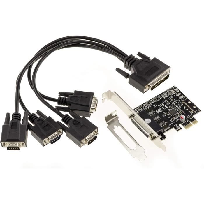 Carte Controleur Pci Express (Pcie) Série Rs232 4 Ports Sur Pieuvre ...
