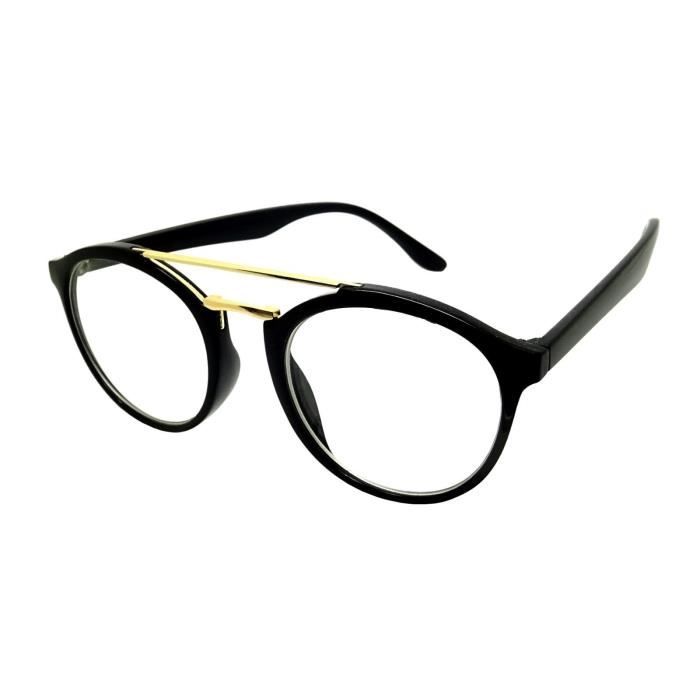 LUNETTES VUE RONDE PILOTE AVIATEUR DOUBLE PONT OR DORE HOMME FEMME NOIR RETRO UNISEXE HOMME FEMME Noir Or Achat Vente lunettes de vue LUNETTES VUE RONDE PILOTE A Mixte
