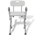 Chaise de douche-Tabouret de douche chaise de bain 53 x 41,5 x (72-84,5) cm personnes âgées et handicapées Aluminium Blanc-2