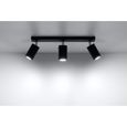 Plafonnier Ring 3 LED Spot Moderne Loft Design pr Chambre Salon Escalier Couloir - Noir-2