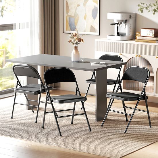4 Chaises Pliantes Transparentes Acrylique - Design Moderne, Pliables Ultra-plates (4,5 Cm) - Porte 120 Kg