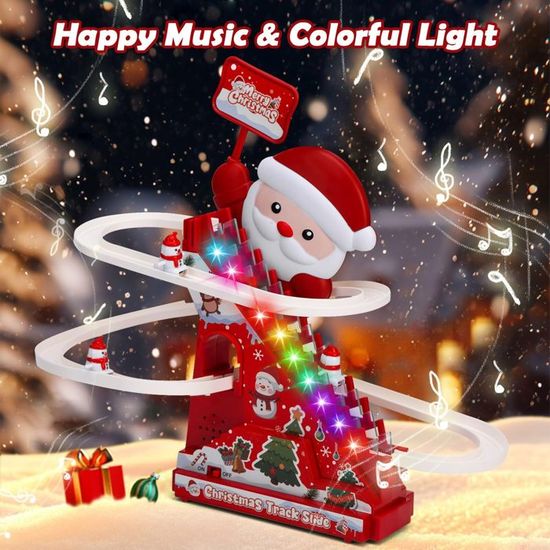 Escaliers D'escalade Du Père Noël - Jouet De Piste D'escalade Du Père Noël | Piste De Glissade Électrique Du Père Noël | Piste Drôle De Montagnes Russes | Jouet D'escalator De Jouet De Glissière Élect