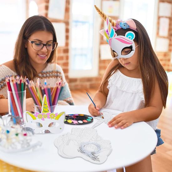 VicBou Kit 12 Masques Licorne à Peindre Pour Enfants – DIY Créatif Anniversaire, Halloween, Noël – Masques Mousse + Accessoires Complets Kit Masque Licorne DIY VicBou Kit 12 Masques Licorne à Peindre Pour Enfants – DIY Créatif Anniversaire, Halloween, Noël – Masques Mousse + Accessoires Complets Kit Masque Licorne DIY