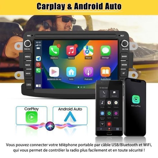 Android 15 Autoradio Für Renault Dacia - 7 Zoll Touchscreen Mit CarPlay & Android Auto