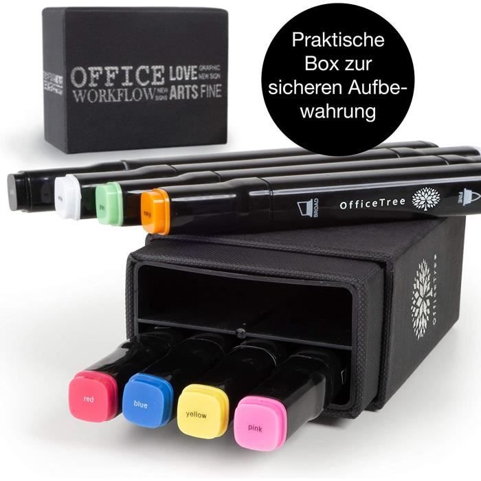 OfficeTree 8x Chalk Markers - Stylo Pour Vitre - Crayon Tableau Noir à  Pointe Ronde et Pointe Biseautée - Crayon Craie Vitre - Marqueurs Craie :  : Fournitures de bureau