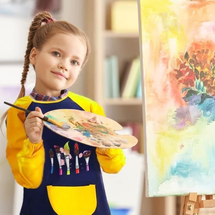 Tablier Peinture Enfant 2 pcs Blouse Peinture Enfants Imperméable