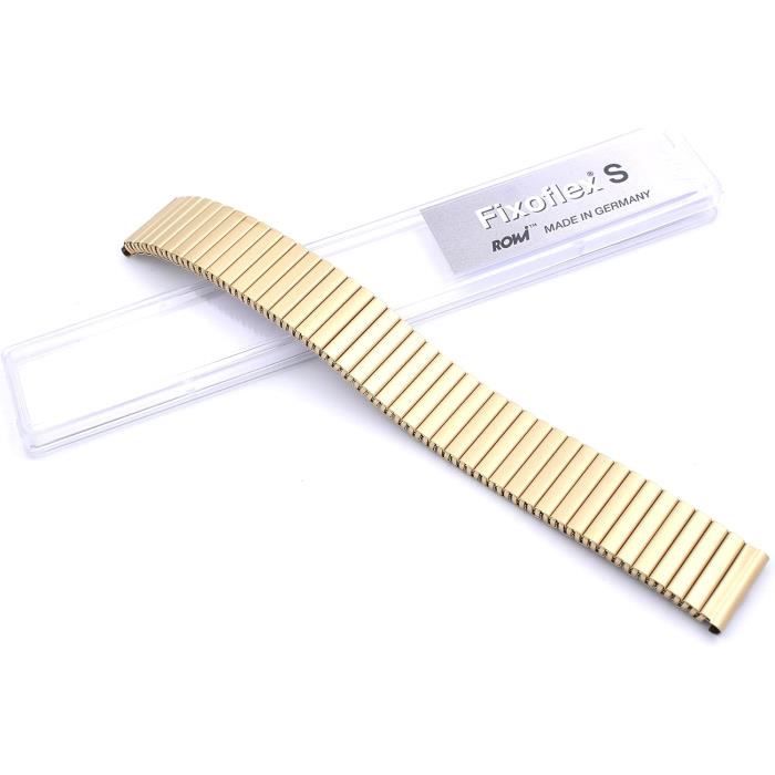 Rowi - Cinturino per orologio Fixoflex S L316, in acciaio inox, 20 mm, made in Germany