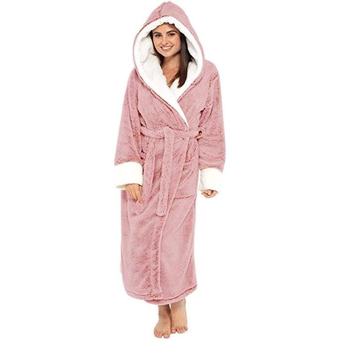 50 Peignoirs Femme Robe de Chambre Polaire Chaud Flanelle Peignoir