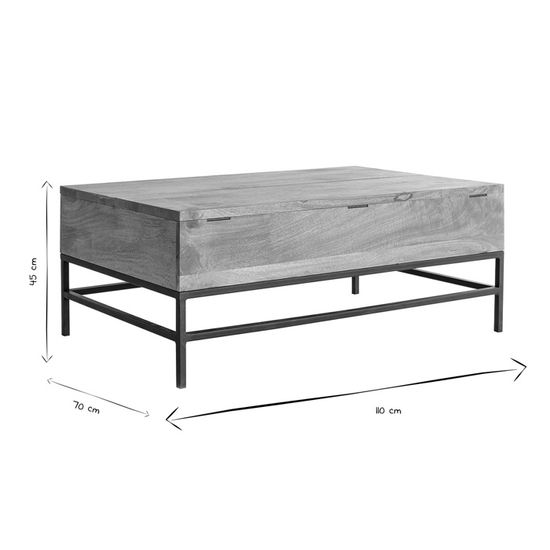Miliboo Table Basse Relevable Industrielle Manguier Et Metal