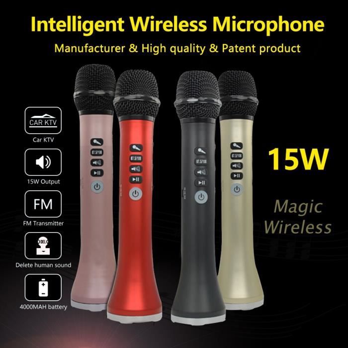 Microphone Karaoké Sans Fil Haut Parleur Bluetooth 2 En 1