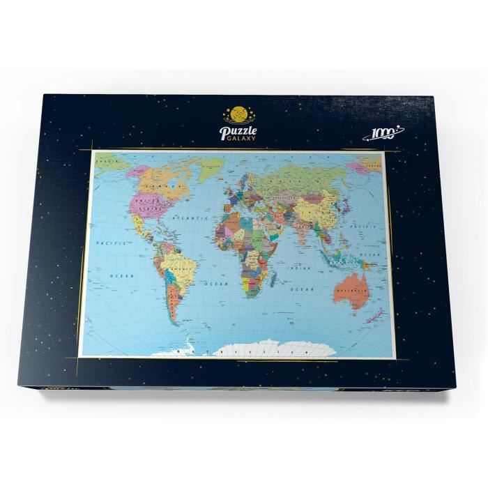 Puzzle Carte Du Monde En Couleur - Mypuzzle - 1000 Pièces - Impression ...