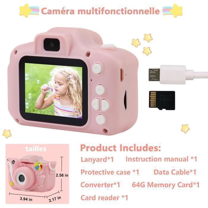 Appareil Photo Numérique X2S Pour Enfants (4-11 Ans) – 13 Mégapixels, Vidéo 1080P, Écran 2 Pouces