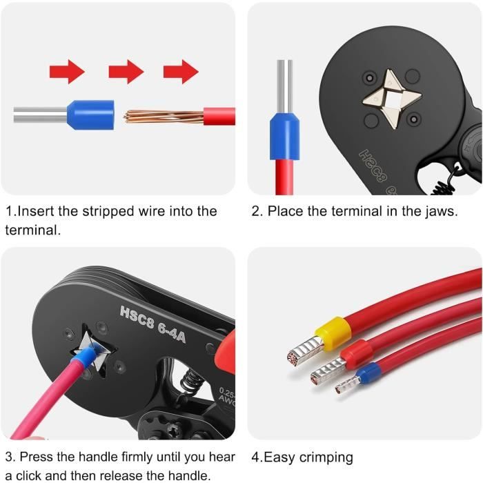 Pinza Crimpadora NUZAMAS - Corta Y Crimpa Cables, Incluye 230 Terminales