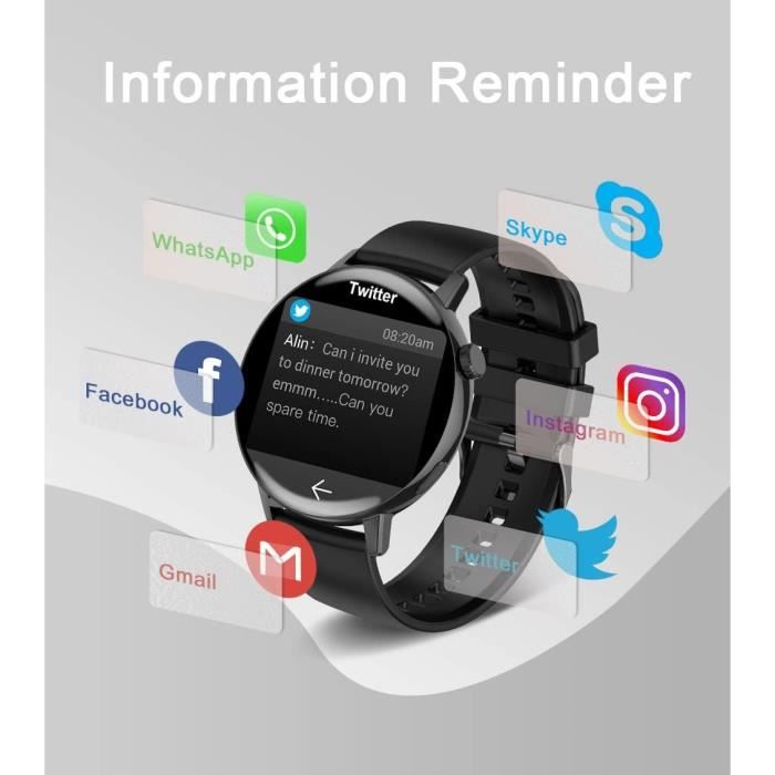 HOK Smart Watch Montre connectee pour femme avec fonction telephone et ecran couleur HD de 1 32 Montre tendance avec podometre mo Cdiscount Telephonie