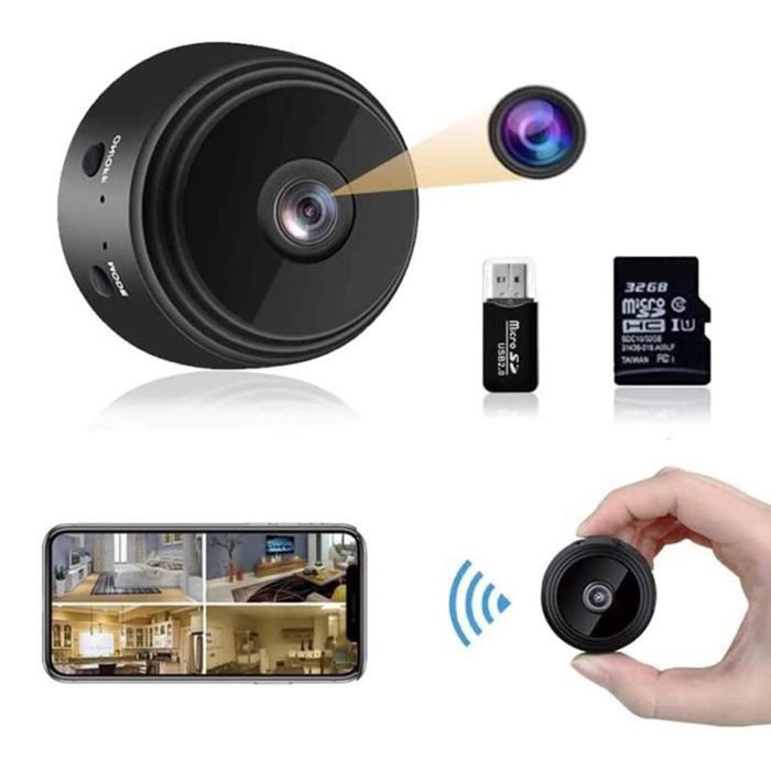 TD® Mini caméra de surveillance HD 1080p - Batterie Micro WiFi