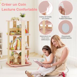WOLTU Bibliothèque pour Enfants, Étagère Pivotante à 3 Niveaux pour