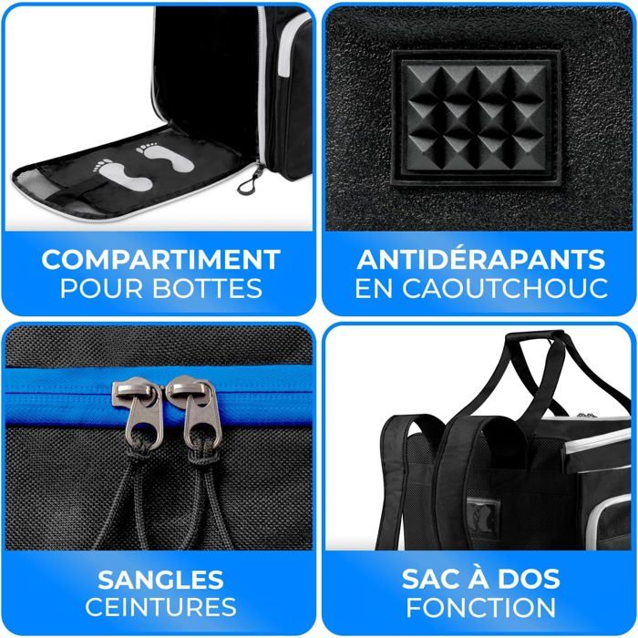 Sac à Chaussures De Ski STYNGARD 54L - Avec Compartiment Casque Et Bottes, Transformable En Sac à Dos (Noir-Rose)