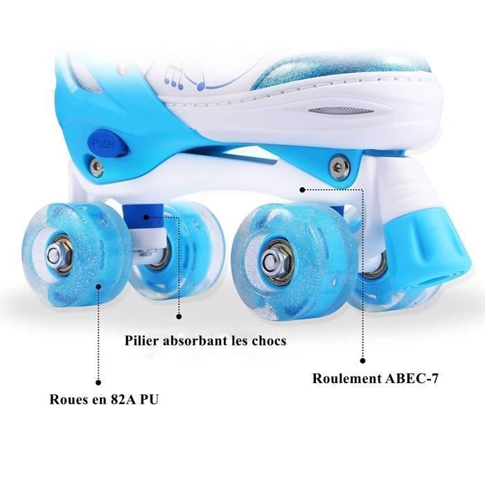 Patins à Roulettes Roller Derby Fille - Bleu Rose Taille 10