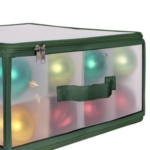 Boîte De Rangement Pour Boules De Noël Dellyy - 64 Compartiments Pliants, Boîte Décorations De Noël Économise De L'Espace Avec Poignée