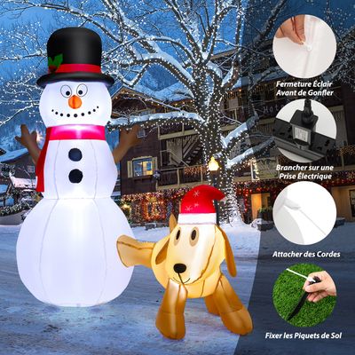 Statue De Bonhomme De Neige Solaire GIGALUMI – Décor De Jardin Avec 9 Lumières LED, étanche – Pour Terrasse, Cour, Cadeau Fêtes