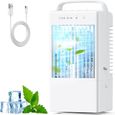 Climatiseur Portable, 4 en 1 Refroidisseur d'air Portable, USB Mini Climatiseur Ventilateur avec 90° Oscillation, 3 Vitesses