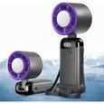 Petit Ventilateur Portable, Ventilateur à main usb Portatif Portable Rechargeable avec 5 vitesses écran LED Gris