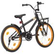 637•Modern Design Vélo d'enfant avec porte-bagages|vélo pour enfants filles garçons|6 à 8 ans hauteur de selle réglableavant 20 pouc-0