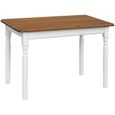  Table 80 x 60 cm Blanc/Chêne rectangulaire pour cuisine ou salle à manger-0