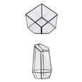 2 Set Serre en Verre de Hexagonal/Géométrie Vase pour Décoration Miniature Jardin Maison-0
