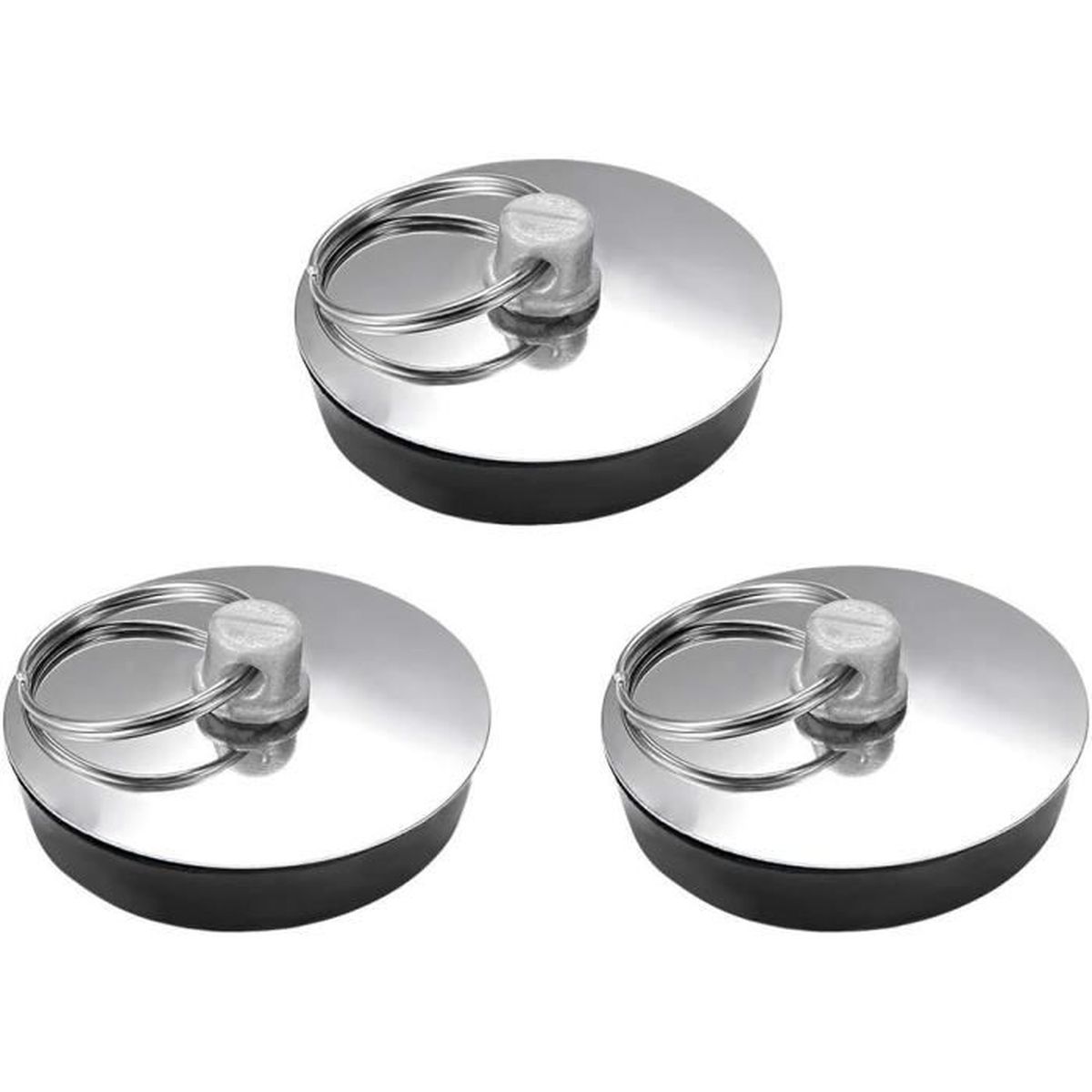 Filtre évier Cuisine 3 En 1 Inox - Bouchon Escamotable - Compatible Trou 75-87 Mm - Panier Anti-odeurs Et Résidus