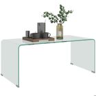 Table basse en verre HOMCOM table de salon rectangulaire moderne en verre trempé bords arrondis sûrs 80 x 45 x 35 cm transparent