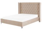 BELIANI Lit double en velours beige 180 x 200 cm LUBBON